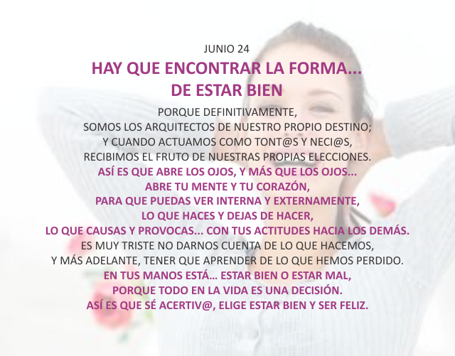Hay que encontrar la forma... de estar bien